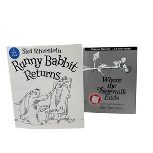 Where the Sidewalk Ends Runny Babbit Returns Shel Silverstein Lot of 2 Books